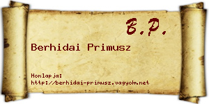 Berhidai Primusz névjegykártya